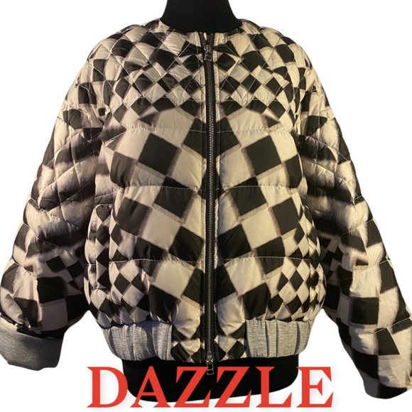 DAZZLE Jackets & Blazers - DAZZLE PUFF DIAMOND PATTERN BOMBER STYLE JACKET (SZ XS) (EUC)
